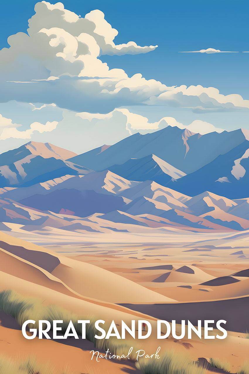 Great Sand Dunes National Park Canvas Print & Poster Wall Art - AI PRINT LAB